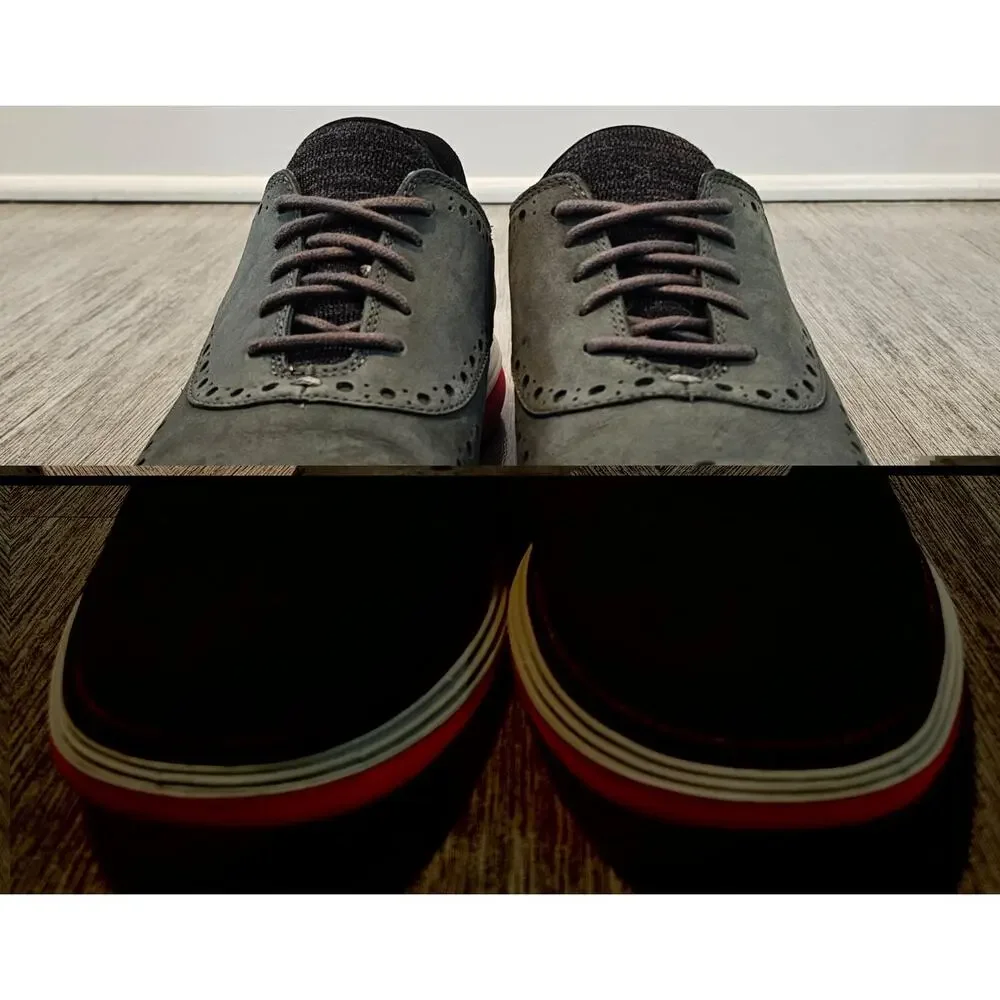 Cole Haan Shoes Mens Size 9.5 Gray Nubuck Original Grand Wingtip Lace Up Casual